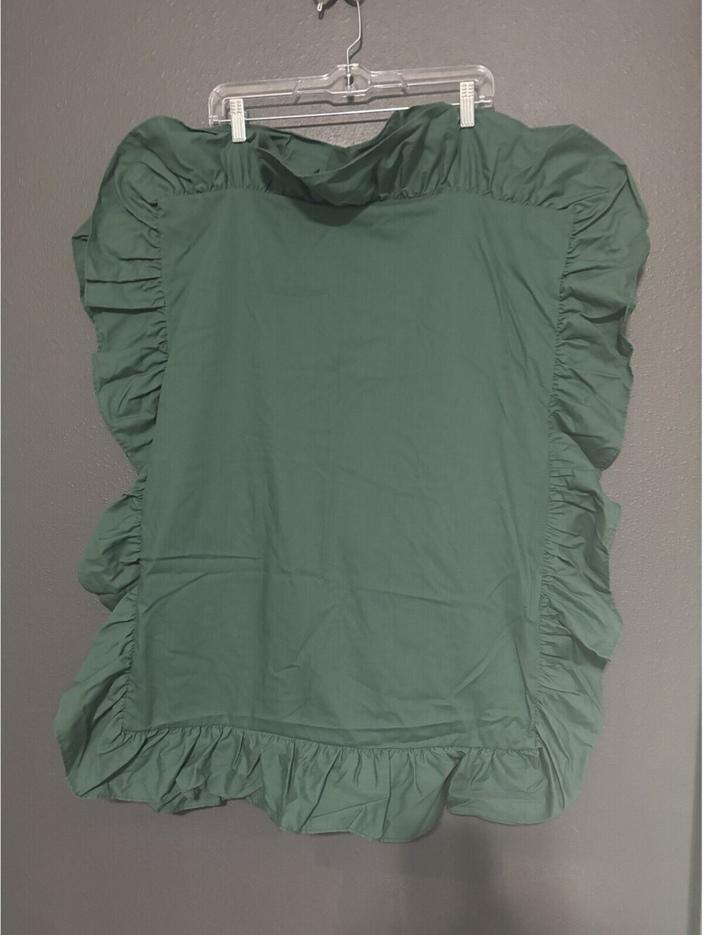 JC Penney Forrest Hunter Green Standard Pillow Shams 2 Preppy Ruffled Ruffles